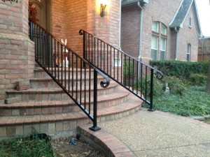 iron handrail installation stairway railings