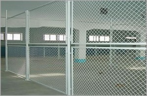 indoor warehouse chainlink fence