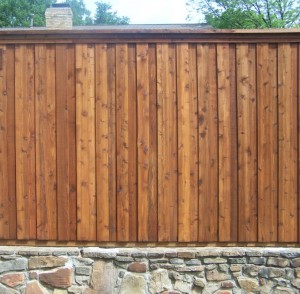 Cedar Privacy Fence w/ Retaining Wall
